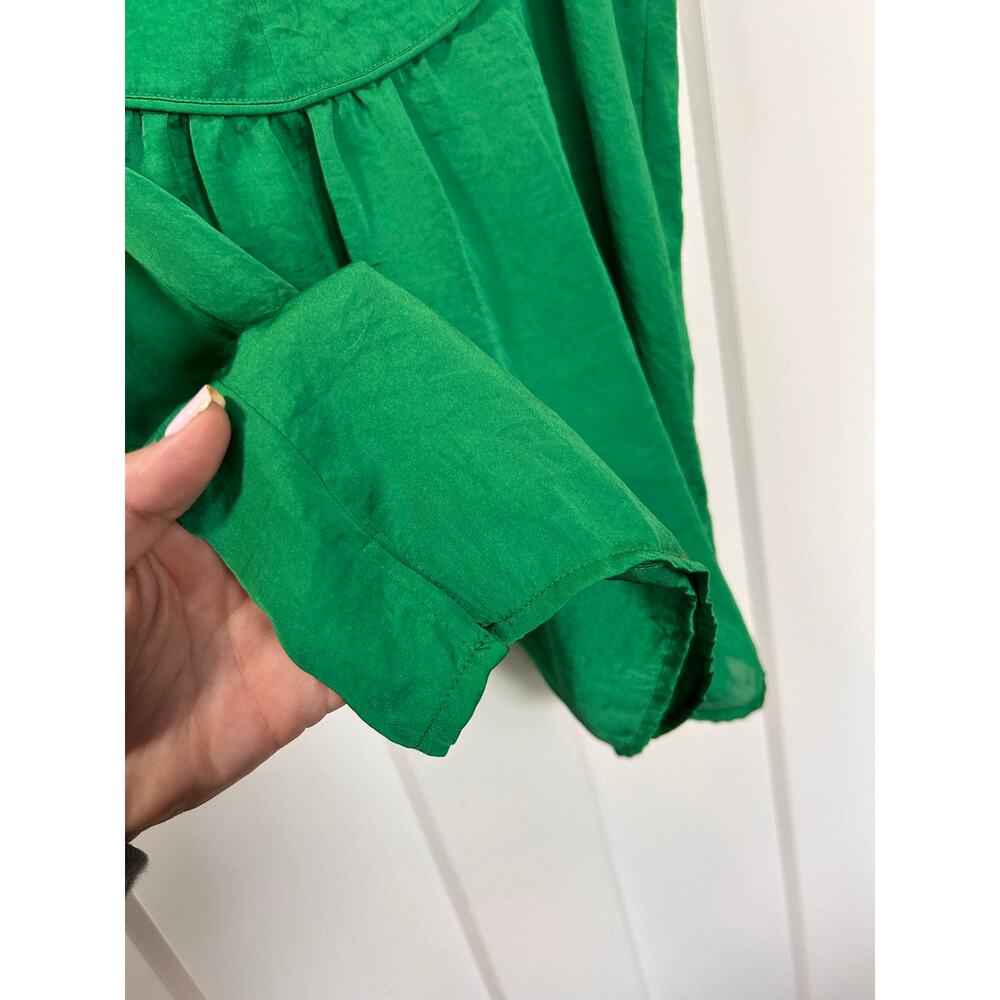 Anthropologie Emerald Green Sleeveless Notch-Neck Blouse - Picture 5 of 10